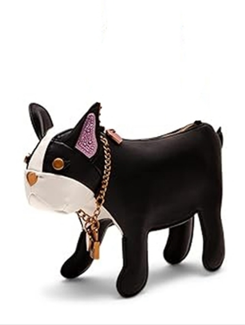 BETSEY JOHNSON KITSCH FRENCHY DOG CROSSBODY BAG WITH REMOVABLE CHARM BRACELET